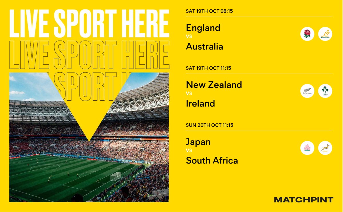 RUGBY QUARTER FINALS ARE JUST AROUND THE CORNER!

Let's get ready for the weekend! Join us at #SideStepBar with our variety of breakfast offers!

#MarriottTwicker #Marriott #Hotel #Watch #Rugby #Twickenham
matchpint.co.uk/view-side-step…