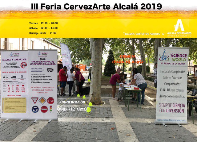 Mañana empieza #CervezarteAlcala y estaremos haciendo talleres #cientificos y de #concienciación Es todo un plan para la #familia Los talleres son #gratis gracias al <a href="/AytoAlcalaH/">Ayuntamiento de Alcalá de Henares</a>