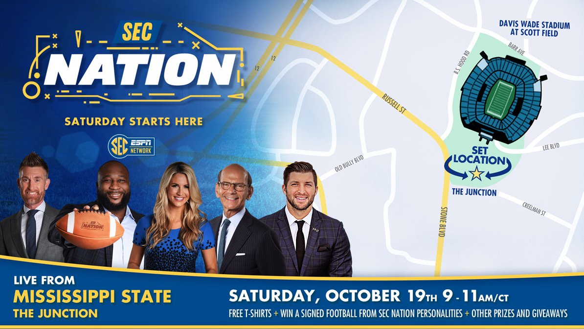 SEC Nation is coming to Starkville &amp; we want to win the #SECNation twitter competition! Help support MaroonVIP by 𝐑𝐄𝐓𝐖𝐄𝐄𝐓𝐈𝐍𝐆 this tweet &amp; sharing with others! 𝐕𝐈𝐒𝐈𝐓 𝐔𝐒 𝐈𝐍 𝐓𝐇𝐄 𝐖𝐄𝐋𝐂𝐎𝐌𝐄 𝐂𝐄𝐍𝐓𝐄𝐑 this Saturday to get free candy and face tattoos!