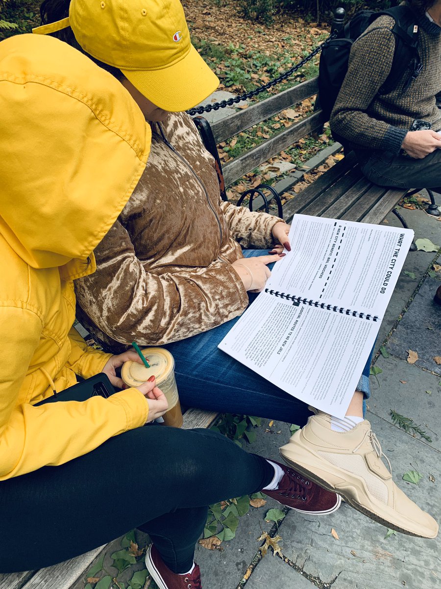 OccupyWallStNYC's tweet photo. New Yorkers are here at #AbolitionSquare reading the @nonewjails_nyc counter proposal to the one sending miniRikers not our neighborhoods for guards and administrators to abuse us & our brothers & sisters. #CloseRikers #NoNewJails https://t.co/gHABZNQU3Z