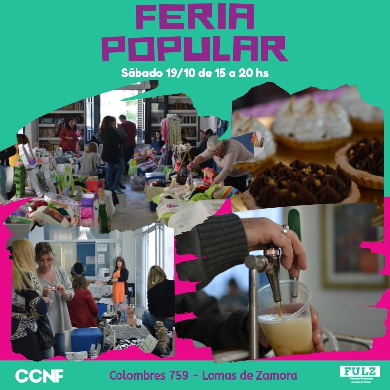 laFULZ's tweet photo. FeriaPopular 🛍🎊

📅 Los invitamos a participar de la “Feria Popular” que realizaremos este sábado de 15 a 20 hs en nuestro Centro Cultural Negro Fontanarrosa @CCFontanarrosa , Colombres 759 – Lomas de Zamora. https://t.co/hKLgFmAUHz