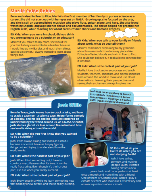 NASAGO's tweet photo. Check out this issue of #NASA #EOKids which features our very own #Clouds Science Lead, Marilé Colón Robles!  This issue was also included in this year's #ESW toolkits. https://t.co/JE2iFq9Ojw #EarthScienceWeek @earthsciweek
#GeoscienceIsForEveryone #CloudChallenge #CitSci https://t.co/pudoDdc9h3
