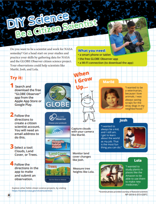 NASAGO's tweet photo. Check out this issue of #NASA #EOKids which features our very own #Clouds Science Lead, Marilé Colón Robles!  This issue was also included in this year's #ESW toolkits. https://t.co/JE2iFq9Ojw #EarthScienceWeek @earthsciweek
#GeoscienceIsForEveryone #CloudChallenge #CitSci https://t.co/pudoDdc9h3