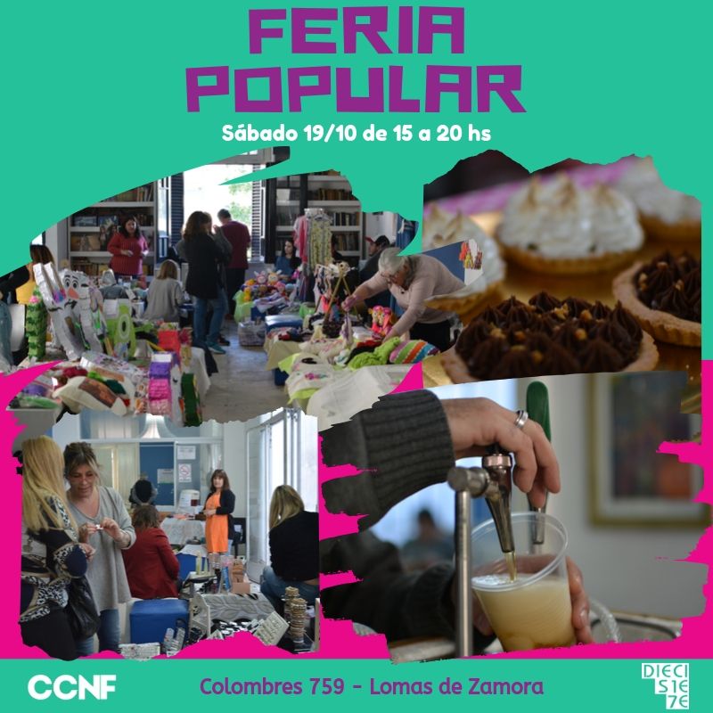 FeriaPopular 🛍🎊

📅 Los invitamos a participar de la “Feria Popular” que realizaremos este sábado de 15 a 20 hs en el Centro Cultural Negro Fontanarrosa, Colombres 759 – Lomas de Zamora.