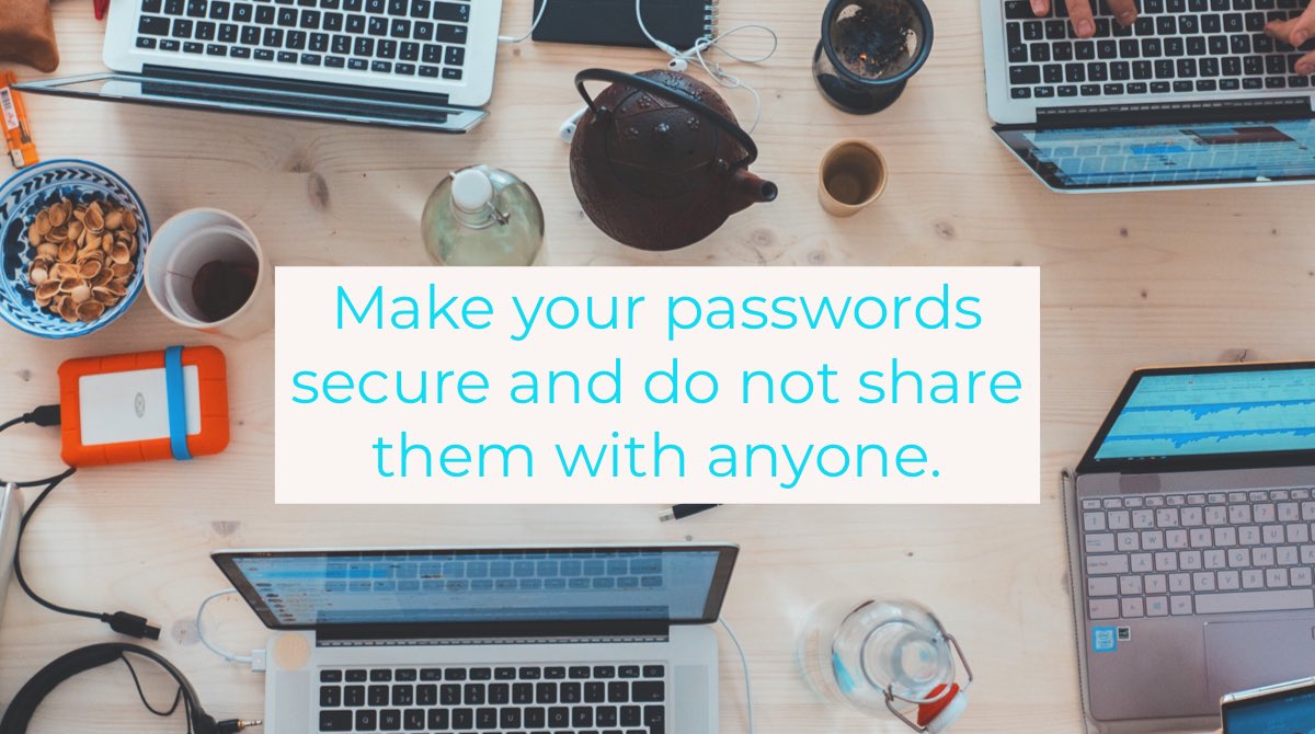 SHS_HPTech's tweet photo. Keeping your password a secret is an import part of online security.#digcit https://t.co/QSLKx6BeGr