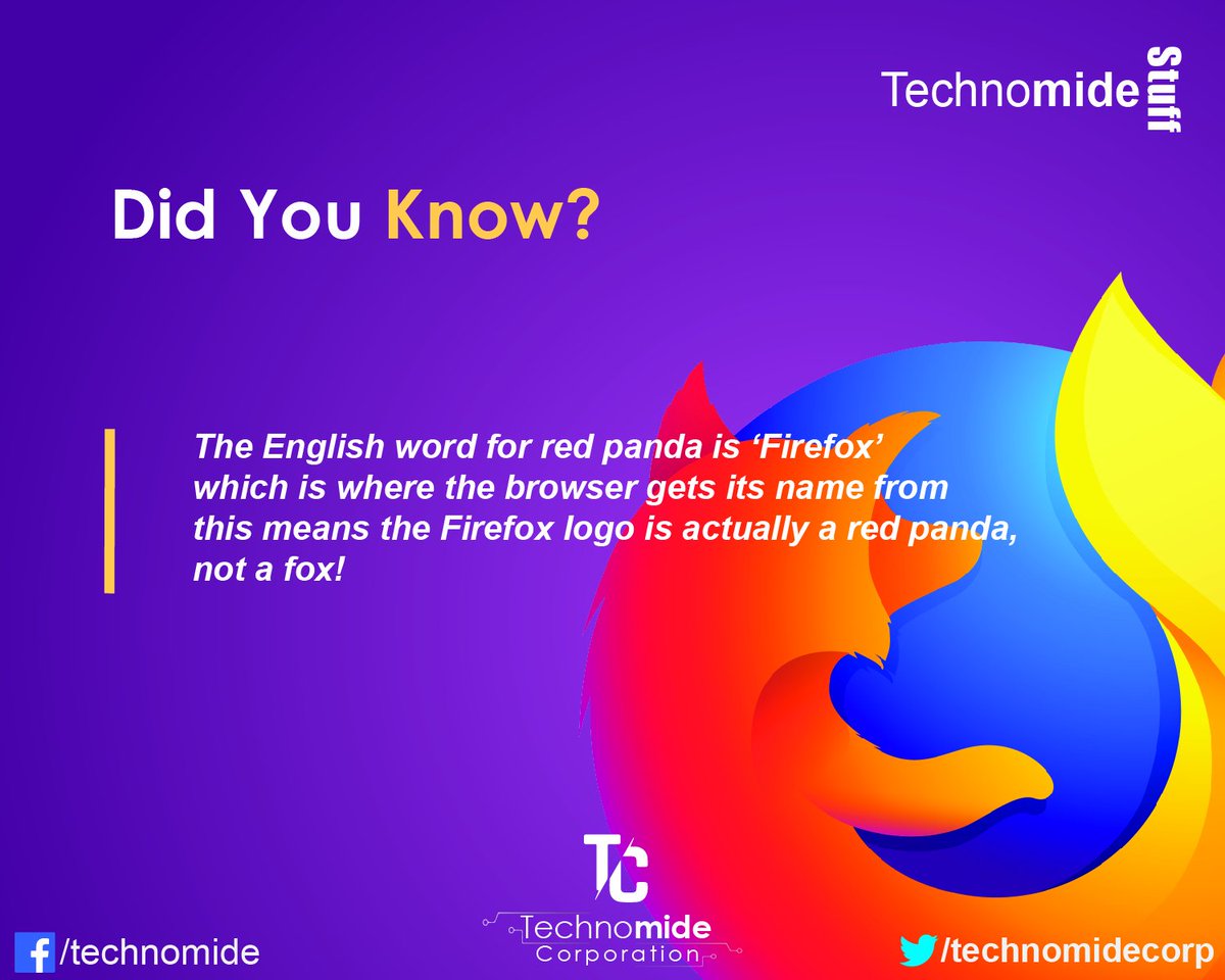 TechnomideCorp's tweet photo. #technomide #facts #firefox https://t.co/FP25MWXkPZ