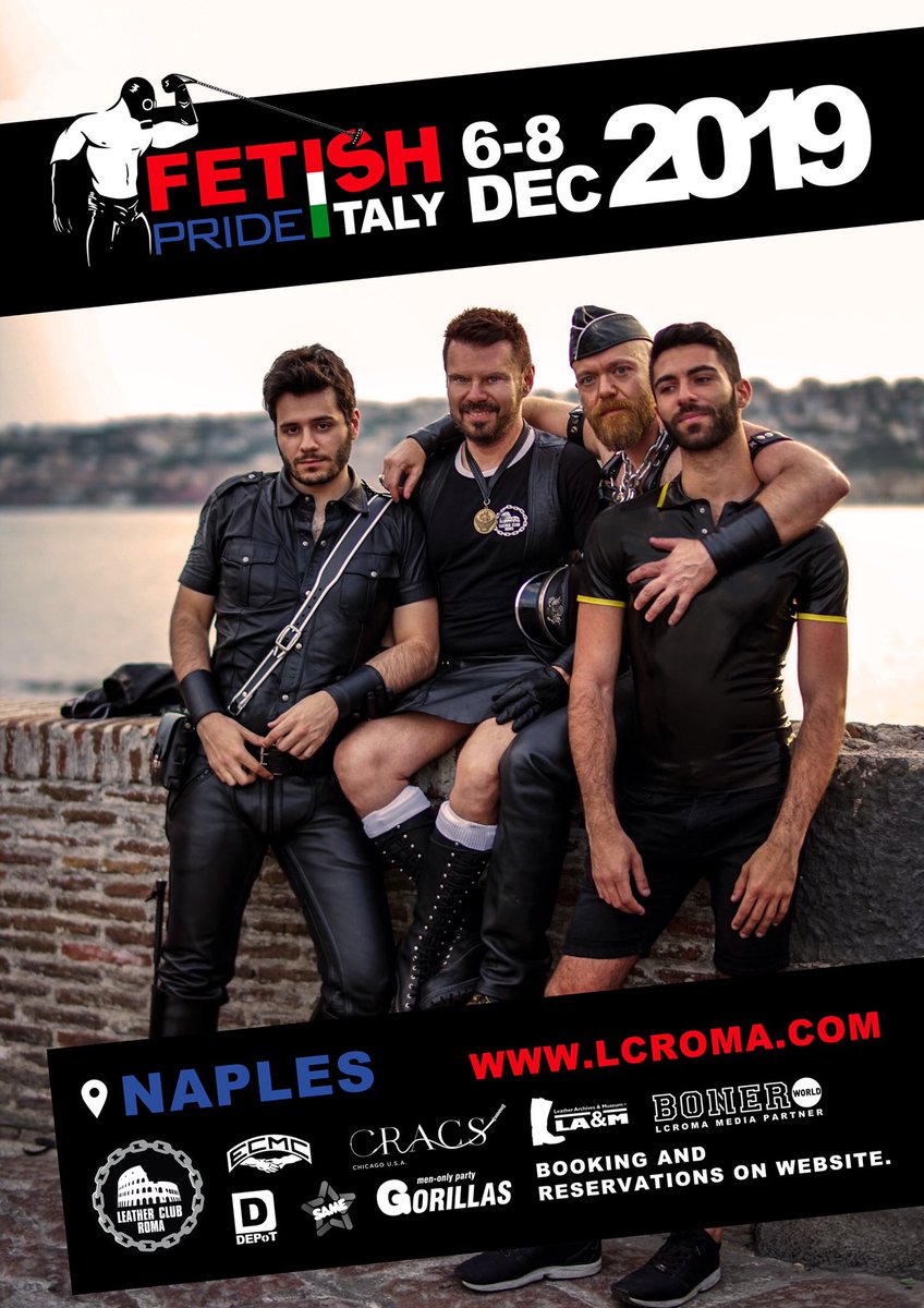 FetishPrideIT's tweet photo. Smaltiti i bagordi dello scorso weekend, è il momento di pensare ai prossimi eventi #fetish in calendario. Primo fra tutti il #FetishPrideItaly che, giunto alla sua 7ª edizione, vi aspetta a #Napoli dal 6 all’8 dicembre. Info su https://t.co/w8pszVLC6E - #StrongerTogether #FPI7 https://t.co/ESqeq9YFCg