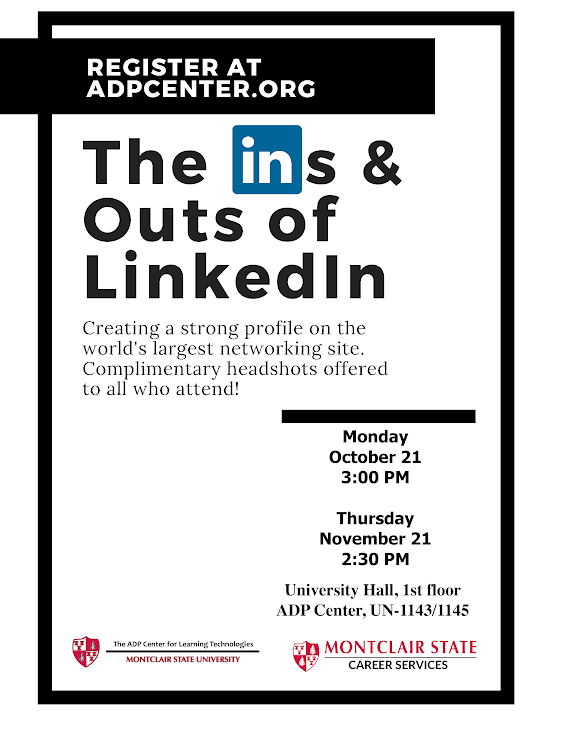 cehs_ssc's tweet photo. Attend our upcoming workshop, The Ins and Outs of LinkedIn, in collaboration with @ADPCenter !
Date: Monday, 10/21 3
Time: 3:00PM-4:00PM
Location: University Hall Room 1443!

We hope to see you there! https://t.co/RHYyLTAH09