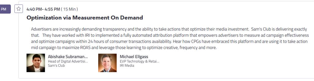 iriworldwide's tweet photo. Today at #AttributionAccelerator @SamsClub's Abishake Subramanian and IRI's Michael Ellgass will share how a fully automated attribution platform helps advertisers optimize campaigns within 24 hrs of consumer transactions https://t.co/xb9uw4nZZb #advertising #optimization #CPG https://t.co/mJLsCNShxg