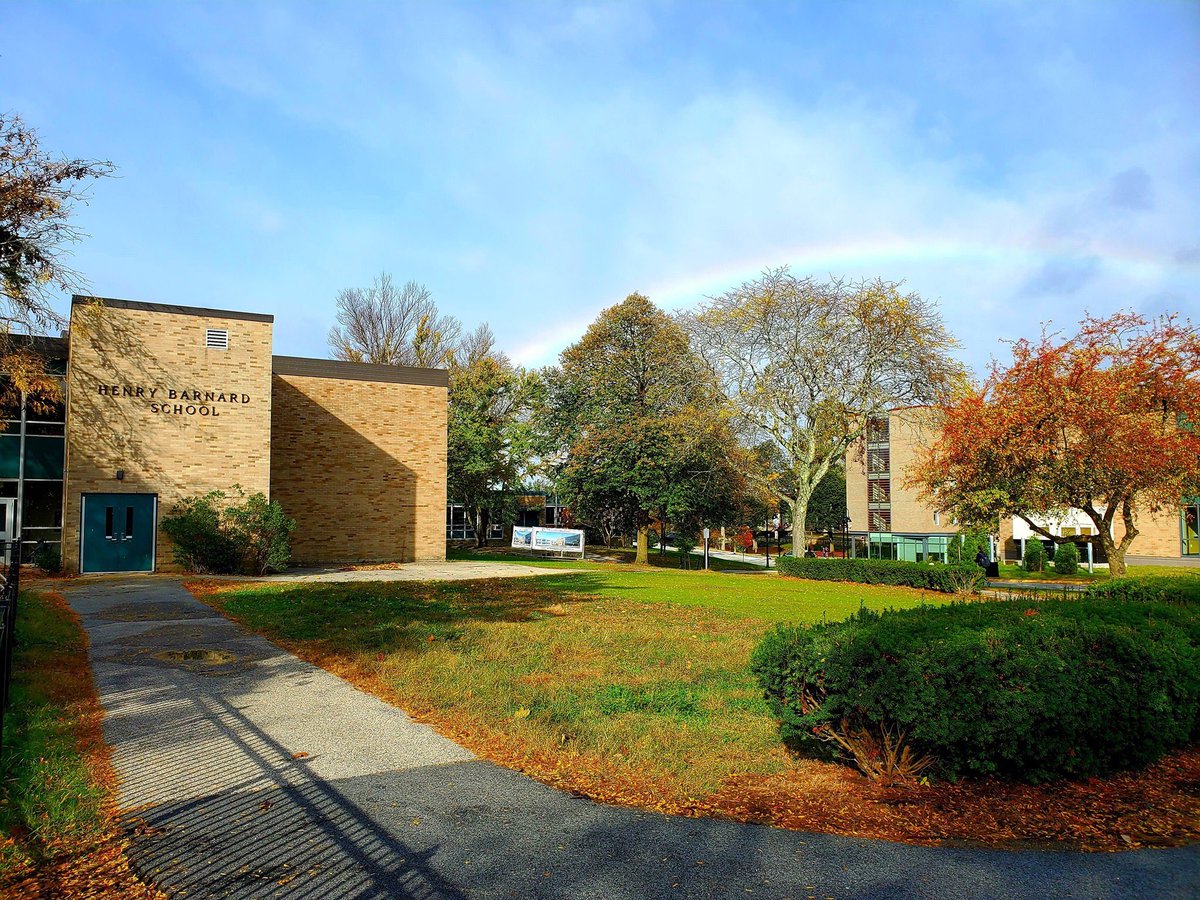 krisjmcbride's tweet photo. You know #joyfullearning is taking place at the end of this rainbow. Wonderful families, friends and teachers make @hbsric a pot of gold for my family. @RICNews @FSEHD @Ed_at_RIC  (photo credit Kristin Stone) https://t.co/A8N5bjdp79