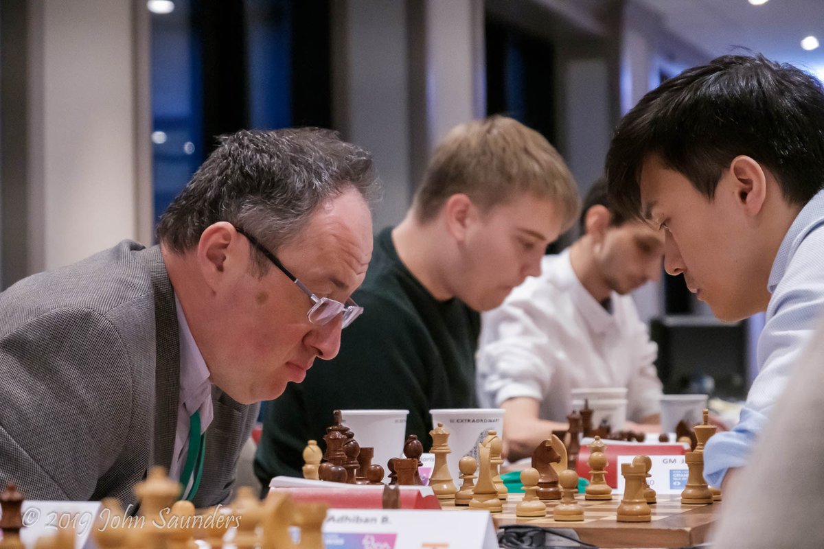 iomchess's tweet photo. Rinat Jumabayev (Kazakhstan) vs Boris Gelfand (Israel) and @LevAronian vs Wang Hao (China) represent the last chances of a decisive result on the top 10 boards #notmuchhope #round7 #iomchess https://t.co/MlH8NIyPv1