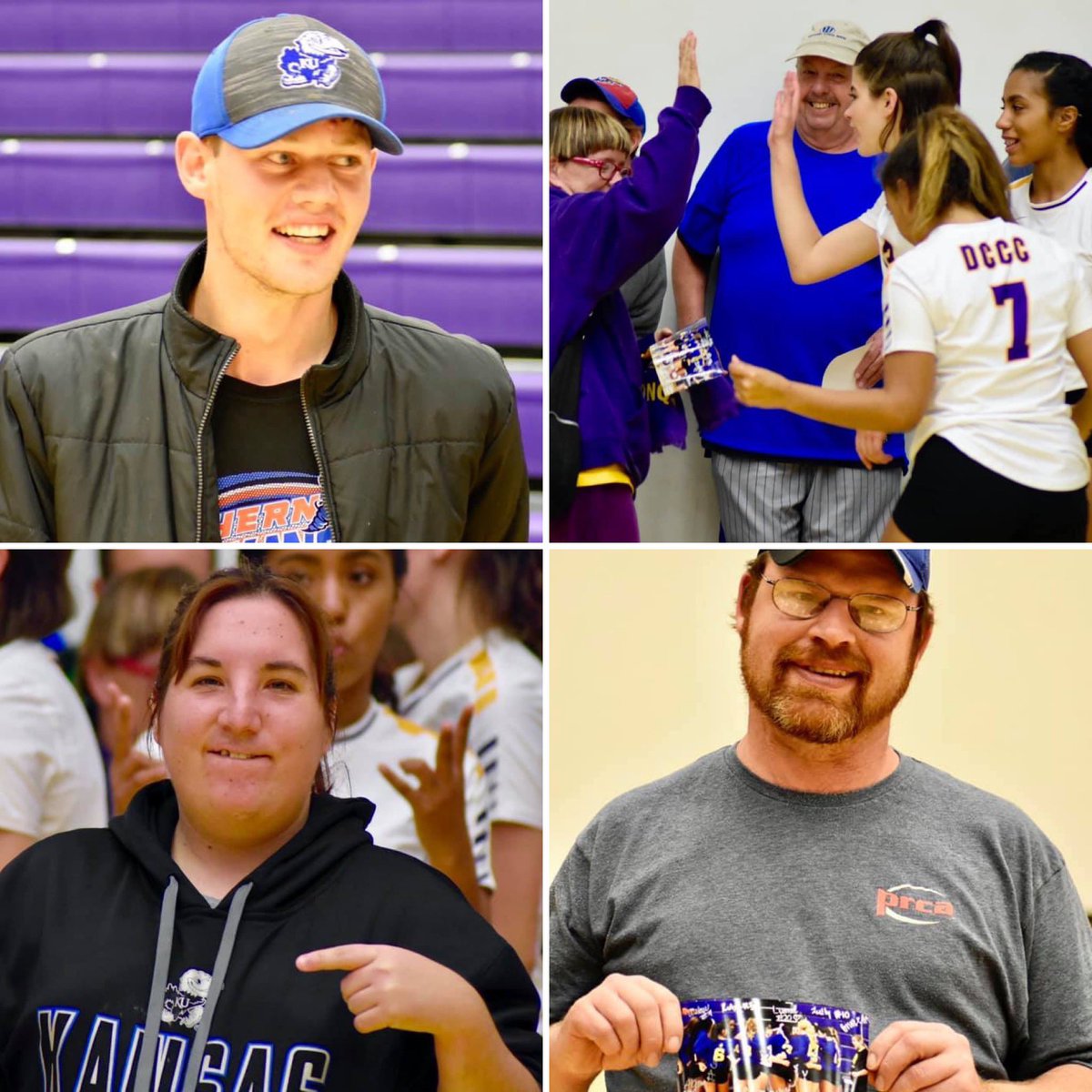 DC3Volleyball's tweet photo. We 💜💛 having FANS in the STANDS! Thank you again, Arrowhead West!! Y’all are AWESOME 🤩 #DC3VB #ArrowheadWest #Fanatics #NJCAADay #VolleyConqs #GFC https://t.co/RJI9jxf9pb