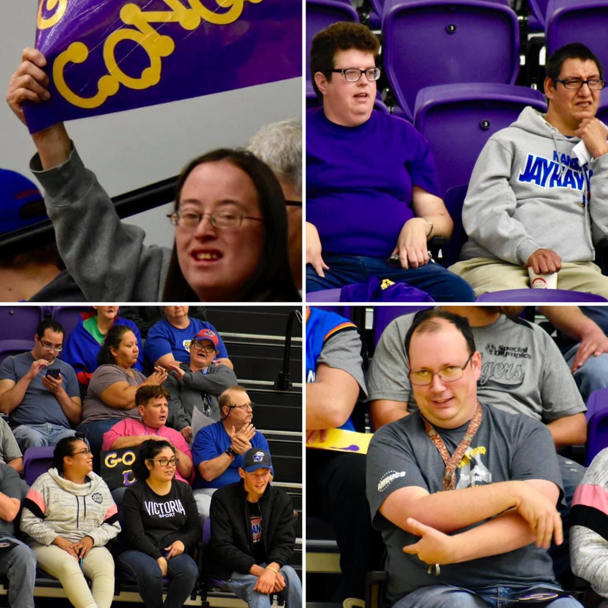DC3Volleyball's tweet photo. We 💜💛 having FANS in the STANDS! Thank you again, Arrowhead West!! Y’all are AWESOME 🤩 #DC3VB #ArrowheadWest #Fanatics #NJCAADay #VolleyConqs #GFC https://t.co/RJI9jxf9pb