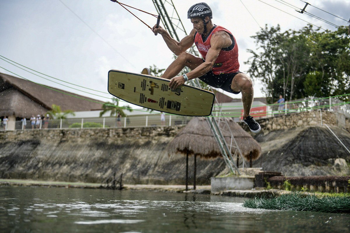 TheWWA's tweet photo. The #Wakeskate division revved things up on day 1 of the 2019 @nautiqueboats #WakeParkWorlds presented by @rockstarenergy! Stay for more action during Saturday’s final round!
📸: @rodrigosnaps
#WWAWorlds #WhereWakeTakesYou #WWA30Years #RockstarWake #WPWS https://t.co/QrLSblMf0X