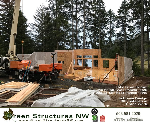 GS_NW's tweet image. Wrapping up...literally...day 2.  Couple @PremierSIPs perimeter walls and we can start flying the roof beams!  #BuildGreen #SIP #GreenBuilding
