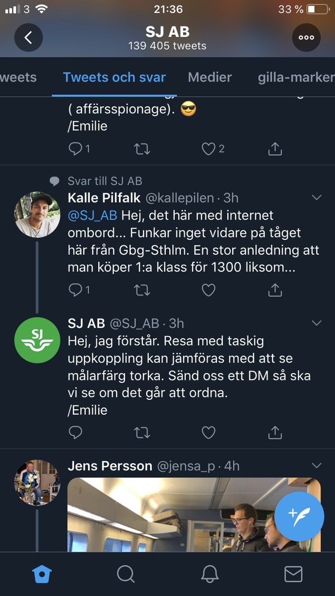 ⁦<a href="/SJ_AB/">SJ AB</a>⁩ löste ni internet genom att han skickade DM? Ni verkar lösa en del genom DM...