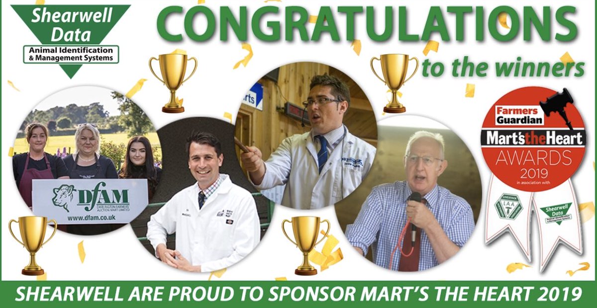 Shearwell's tweet photo. Congratulations to all the winners tonight! Drew Patrick, Greg McDougall, Darlington Market Cafe &amp; Clive Roads from @McCartneysLLP @AuctionMarkets  @MartsTheHeart @FarmingAwards 
#BackBritishFarming #MartstheHeart #FarmingAwards 🏆💚 https://t.co/LIADZaTSd8