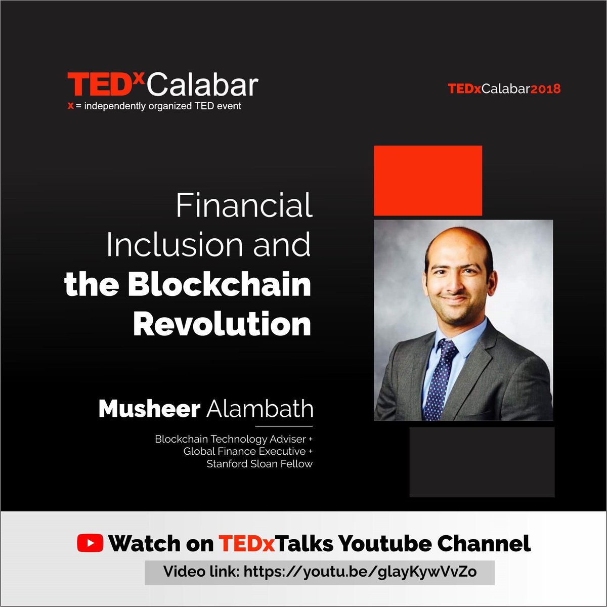 TEDxCalabar's tweet photo. #TEDxCalabar

How'll blockchain change global social dynamics, create wealth @ lower rungs of society, reduce growing disparity between people @ different social ranks + change lives of millions + organizations the world?

TEDxTalks YouTube Channel Link: https://t.co/xQ4LDimAKG https://t.co/ds2n2F389N