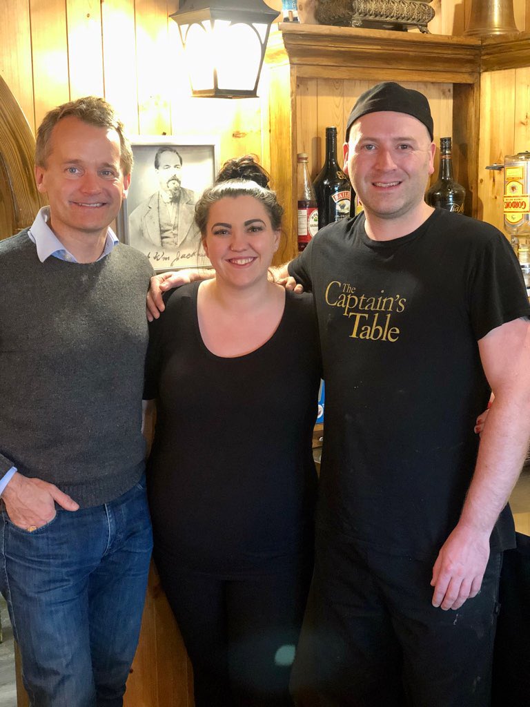 SeamusORegan's tweet photo. Voted BEST FISH ‘N’ CHIPS IN THE WORLD. 

My cousin Melissa owns The Captain’s Table now, with her husband Martin. The Captain (that’s his photograph behind us) is our great- great-grandfather William Jackman of Renews.

Check out my Instagram or Facebook for his amazing story. https://t.co/eJSM5iQdK5