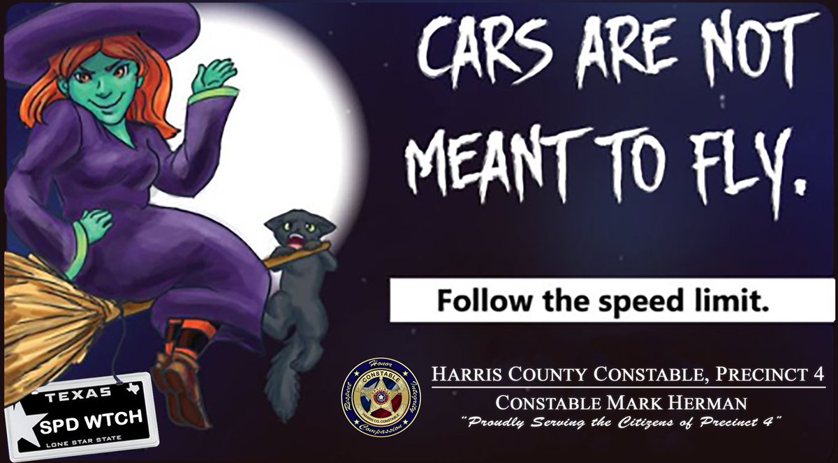 Thrills and chills should come from a haunted house, not from behind the driver's wheel. #speeding is #scary #dangerous

Have a safe commute precinct 4! #slowdown 

Follow us at Facebook.com/Precinct4 to receive live feeds on crime and arrests in the area.