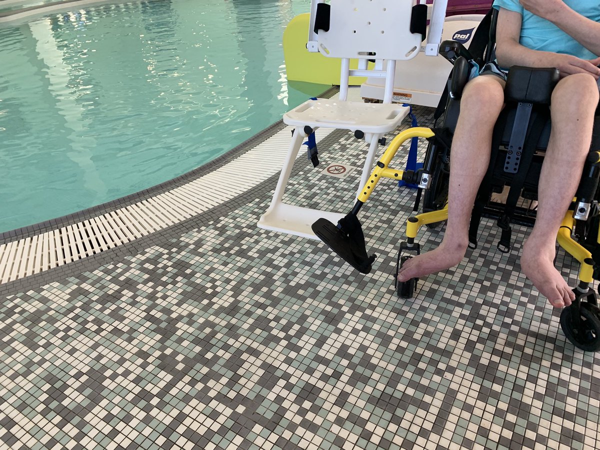 sarahanndpt's tweet photo. Adaptive swimming for Miss Rachel’s classroom today - we love Thursday swims!  #pediatricphysicaltherapy  #inclusion #adaptiveswim #baisdchampion https://t.co/53i5JcfU4G