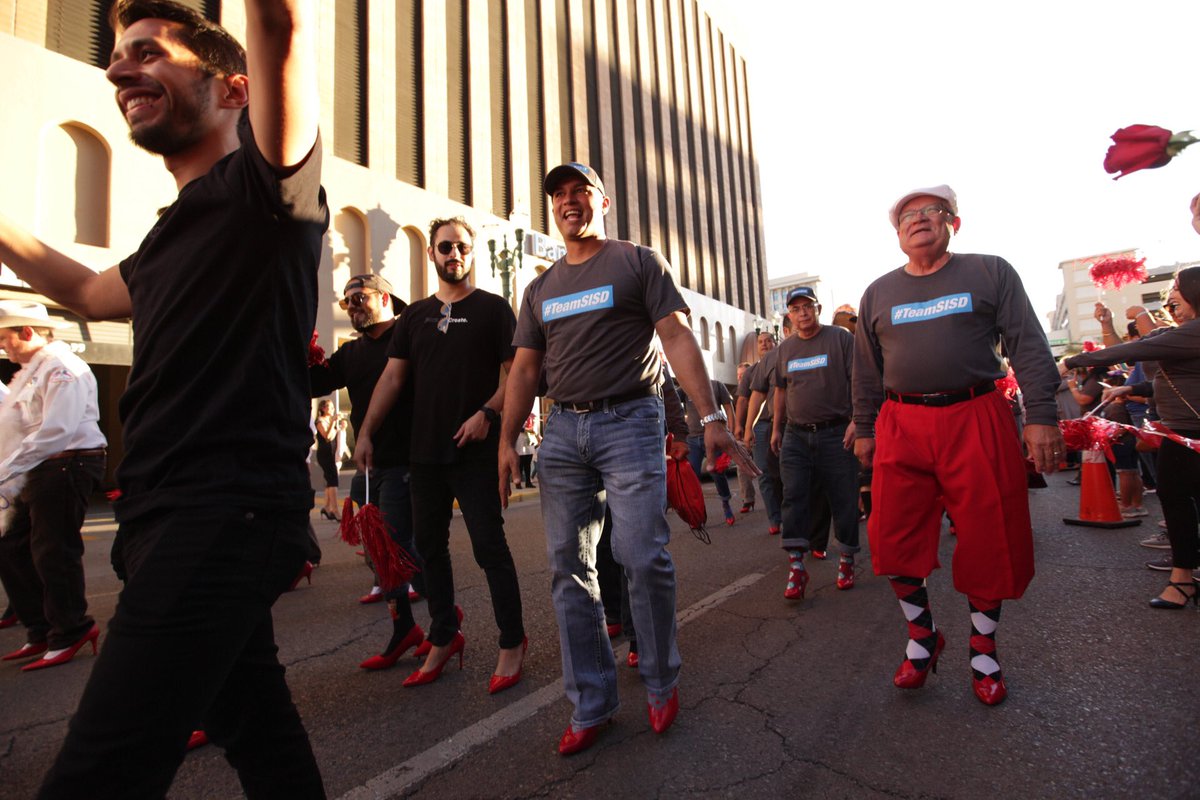 SocorroISD's tweet photo. #TeamSISD board trustees, superintendent, and staff members participated in the @ywcaelpaso Walk a Mile in Her Shoes event today. Sixty walkers from #TeamSISD participated to raise awareness of domestic violence and to help women and children in the community. https://t.co/akWZjLLNkZ