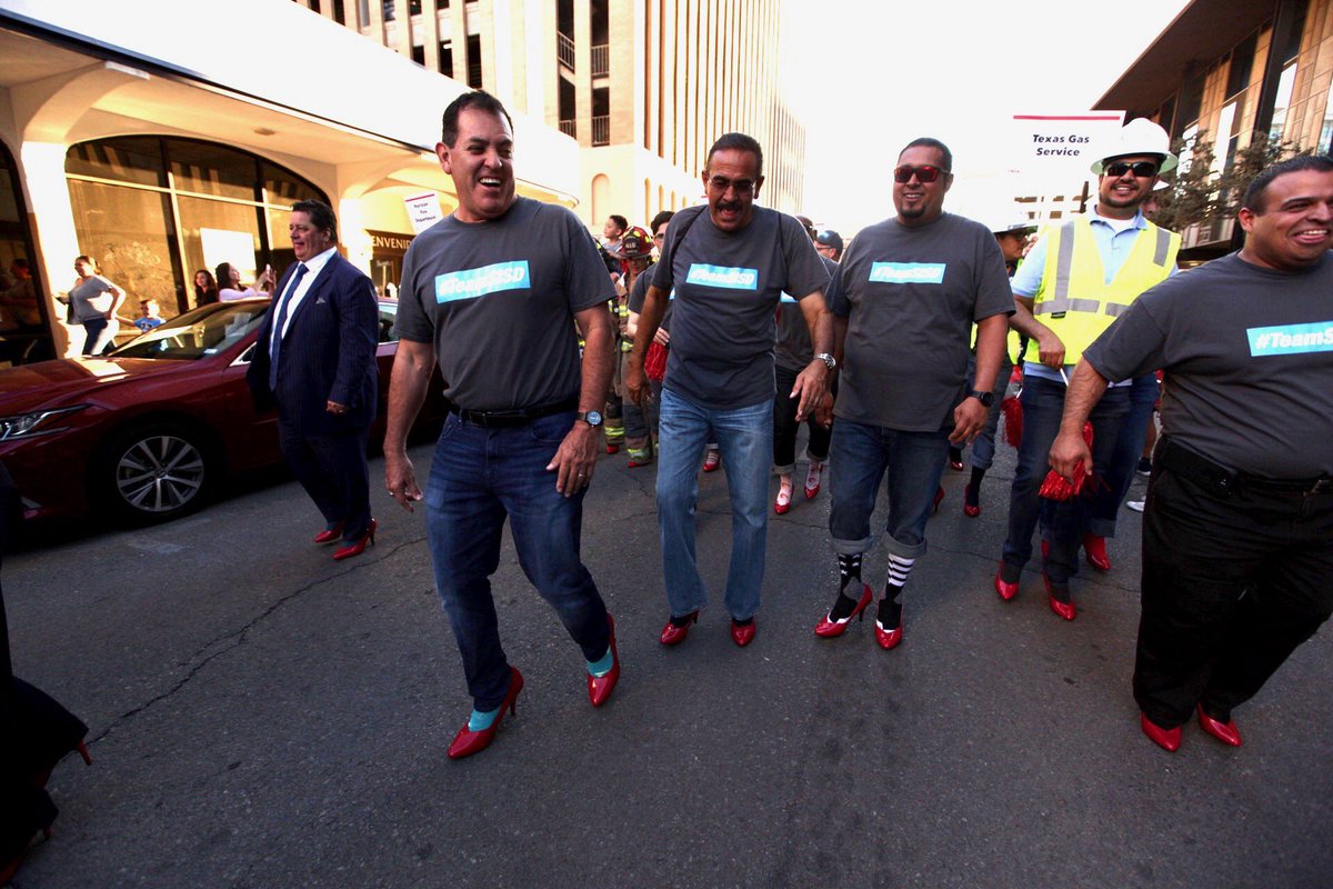 #TeamSISD board trustees, superintendent, and staff members participated in the <a href="/ywcaelpaso/">YWCA El Paso</a> Walk a Mile in Her Shoes event today. Sixty walkers from #TeamSISD participated to raise awareness of domestic violence and to help women and children in the community.