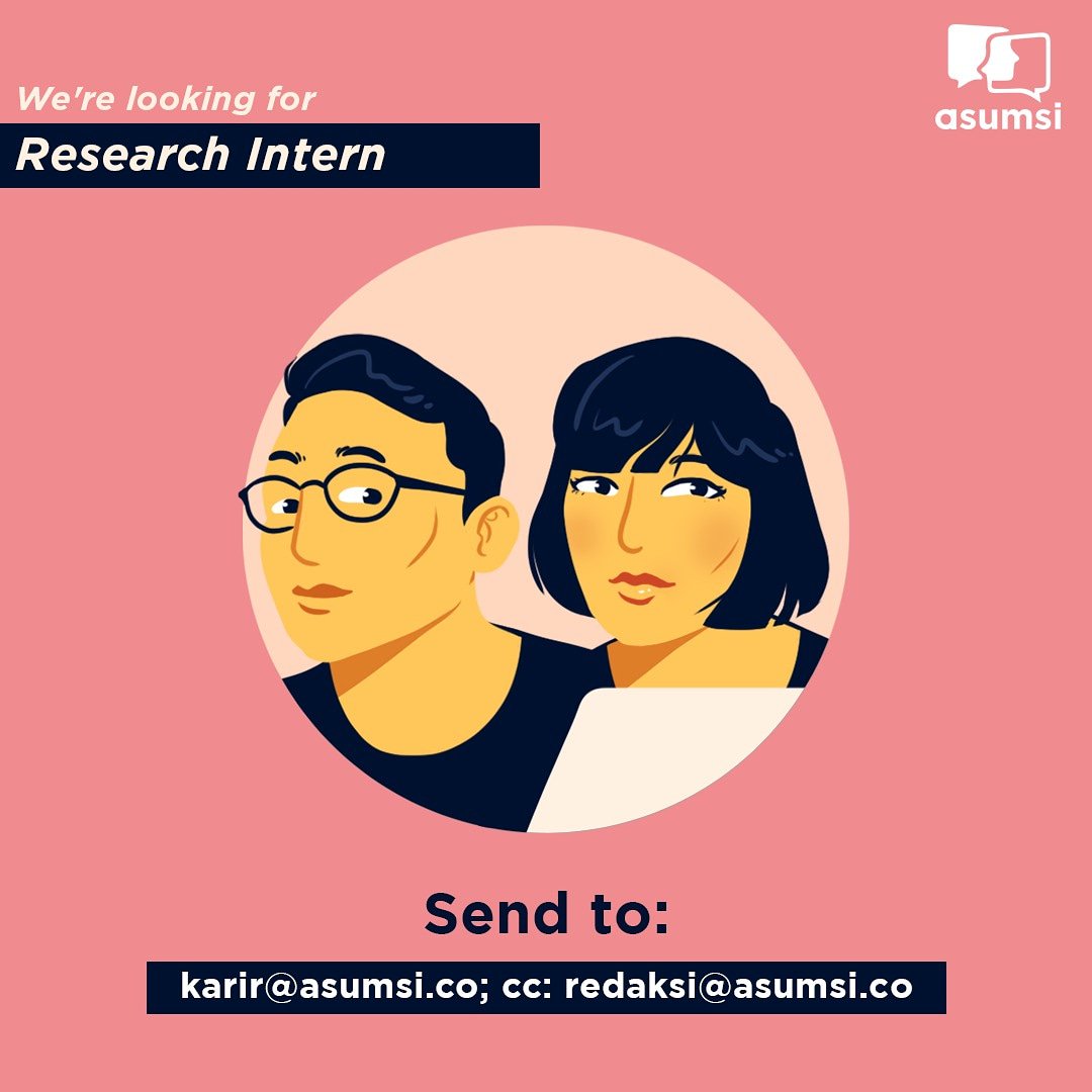 asumsico's tweet photo. #InternWanted!

Asumsi mencari Research Intern yang memiliki pengetahuan tentang ilmu statistik (terutama mampu mengoperasikan SPSS) dan tertarik isu politik.

Langsung kirim CV kamu ke e-mail karir@asumsi.co dan cc: redaksi@asumsi.co, ya! https://t.co/3nCiXfgZrI