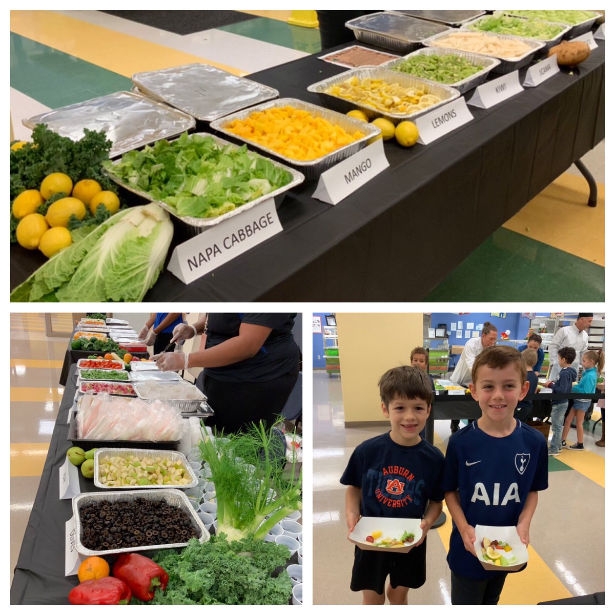 APSNutritionNow's tweet photo. Nutrition Education in Action!! @riverslionsroar with the ABC’s of Nutrition. Students sampling fruits and veggies from letters A to Z. @APSUpdate @CarstarphenMJ #NSLW19 @GaDoeNutrition #FuelingGa #LunchPlayList @GeorgiaGrown #ShakeItUpGa #EatSchoolLunch https://t.co/zi5OorgSZf