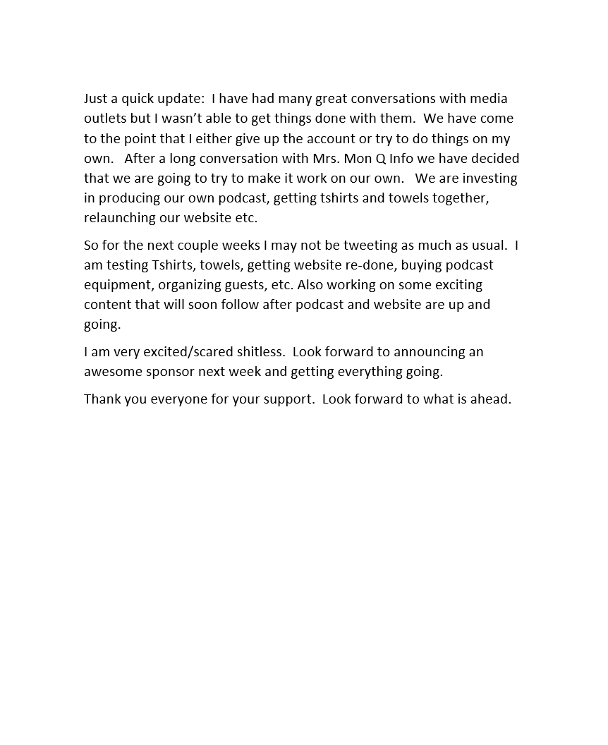 acaseofthegolf1's tweet photo. Here is a way way way too serious statement from my PR firm (me).  Excited about what is ahead.  Off we go! https://t.co/wgdTdYZajL