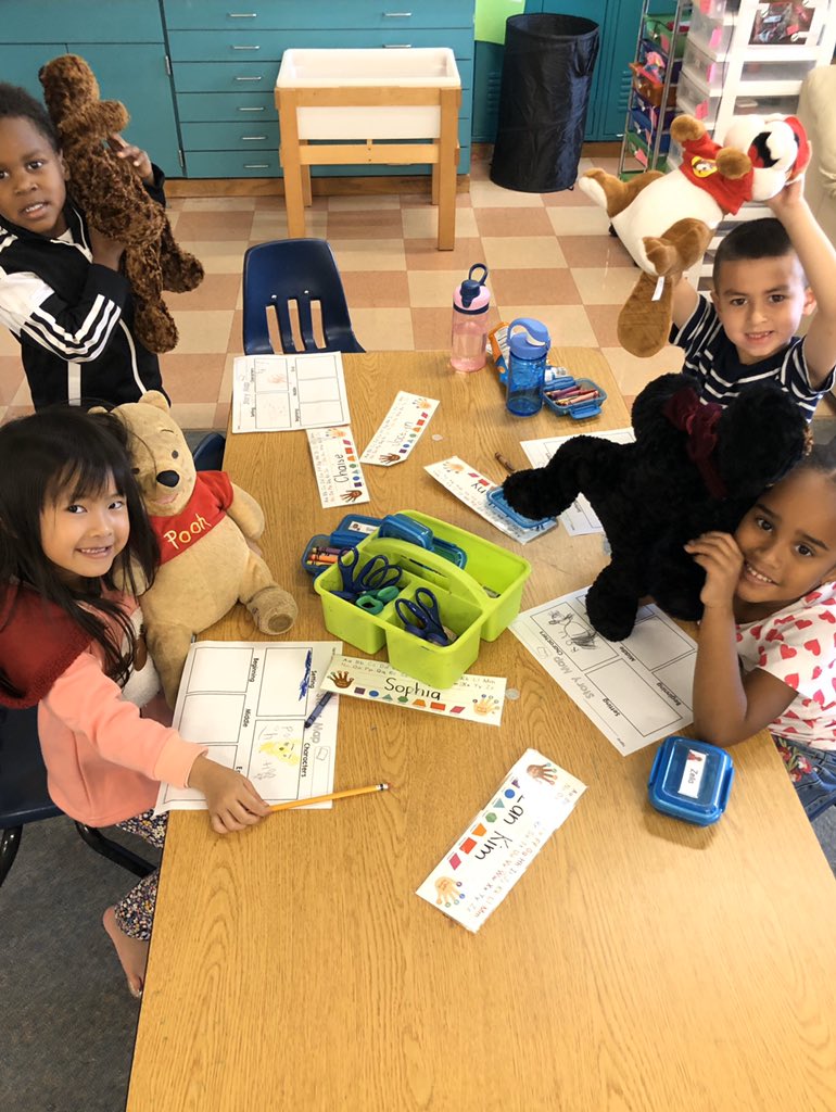 Burons_Kinders's tweet photo. Using our favorite stuffed animals as character inspiration for our imaginative stories! #ParkwayPride #KinderRocks @ParkwayES https://t.co/1DKCqcODLE