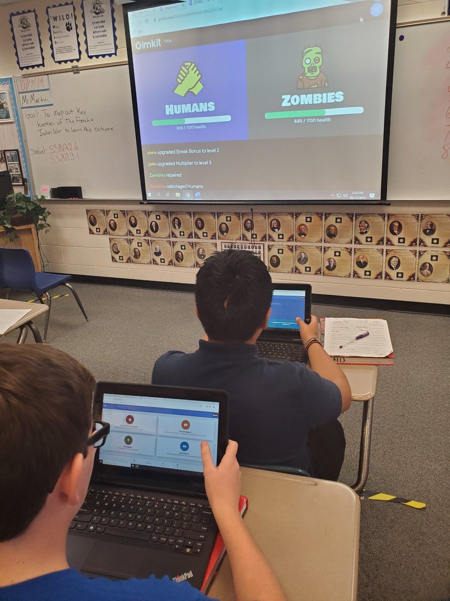 TechyBecky7's tweet image. What a fun way to review before a test...with @gimkit! So fun and interactive! These @OMS_Connected Wildcats in Mr. Martin&apos;s class had a blast! #techinSDIRC #tech2tech #sdircproud #SPARK_IT #gimkit #believeinblue