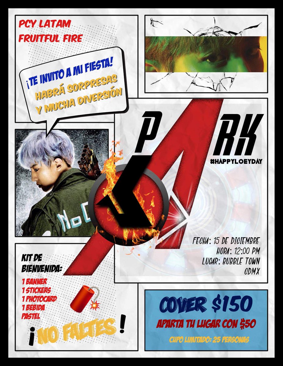 PCYLatam's tweet photo. [PROYECTO CUMPLEAÑOS] #CHANYEOL #TRACK_4

Park Chanyeol te invita a su fiesta de cumpleaños 🥳🔥✨

Fecha: Domingo 15 de Diciembre del 2019
Hora: 12:00 PM
Lugar: Bubble Town (calle marsella #14. Col: Juarez. CDMX) (+)

@weareoneEXO #EXO https://t.co/nljdliEItt