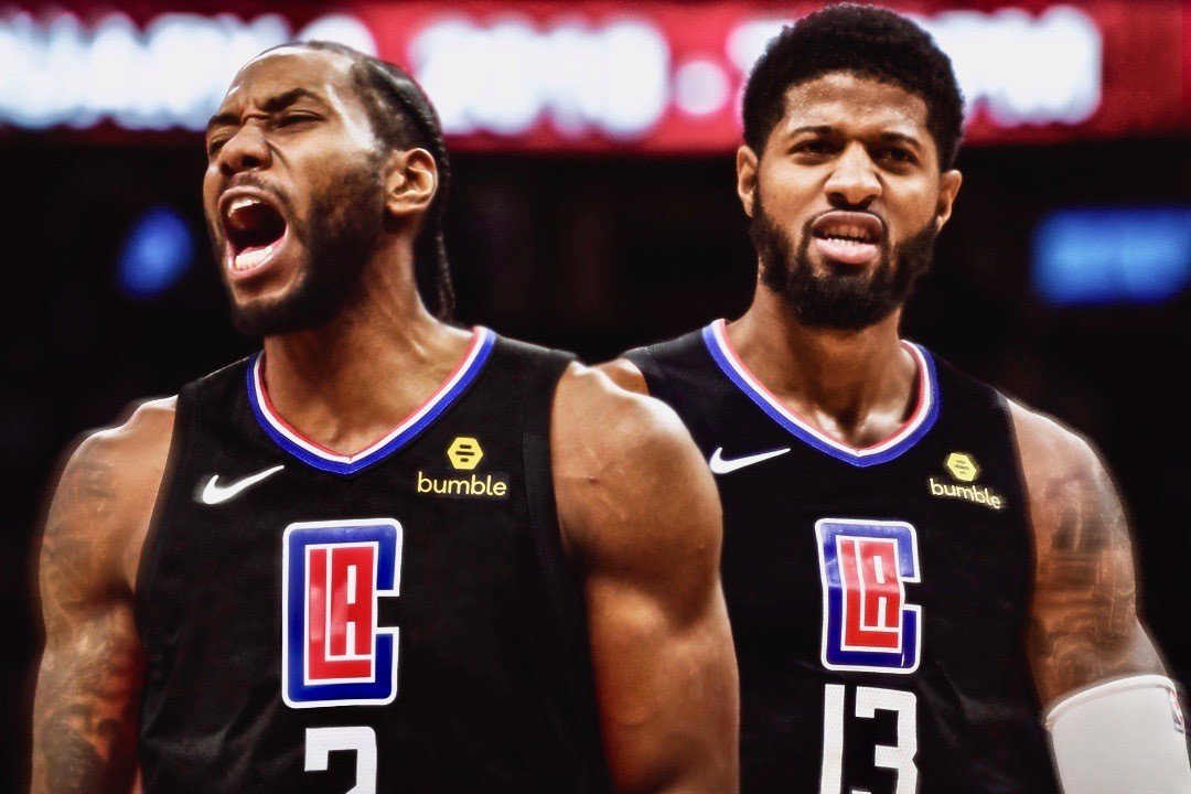 VeniceMase's tweet photo. RANK ORDER — these NBA duos:

-LeBron/A.D. #Lakers 
-Kawhi/PG #Clippers
-Lillard/McCollum
-Harden/Westbrook
-Steph/Klay [when Klay gets back]
-Embiid/Simmons https://t.co/uyaLsDJWR3