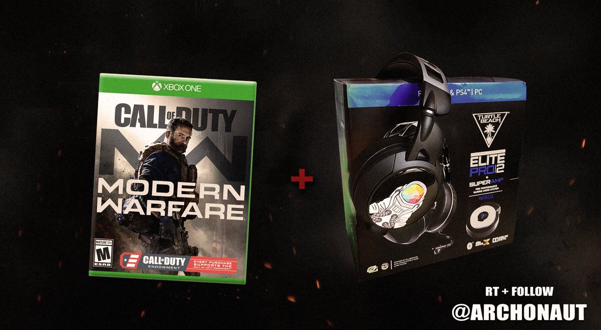 #GIVEAWAY

🔥 CoD Modern Warfare (any platform)
🔥 Turtle Beach Elite Pro 2 headset

To Enter:
✅ Retweet this tweet
✅ Follow <a href="/archonaut/">Archonaut</a>
✅ Follow <a href="/TurtleBeach/">Turtle Beach</a>
✅ Tag friends

Winner picked October 25