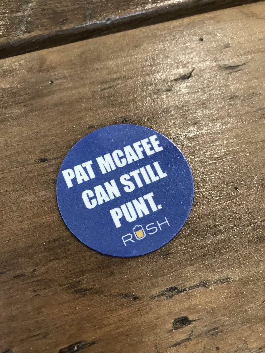 verykariberry's tweet photo. @PatMcAfeeShow Thirsty Thursday beers for HC MIBOR and this shows up at the bottom of my glass.  This makes my day! https://t.co/SZNl0J8AwE