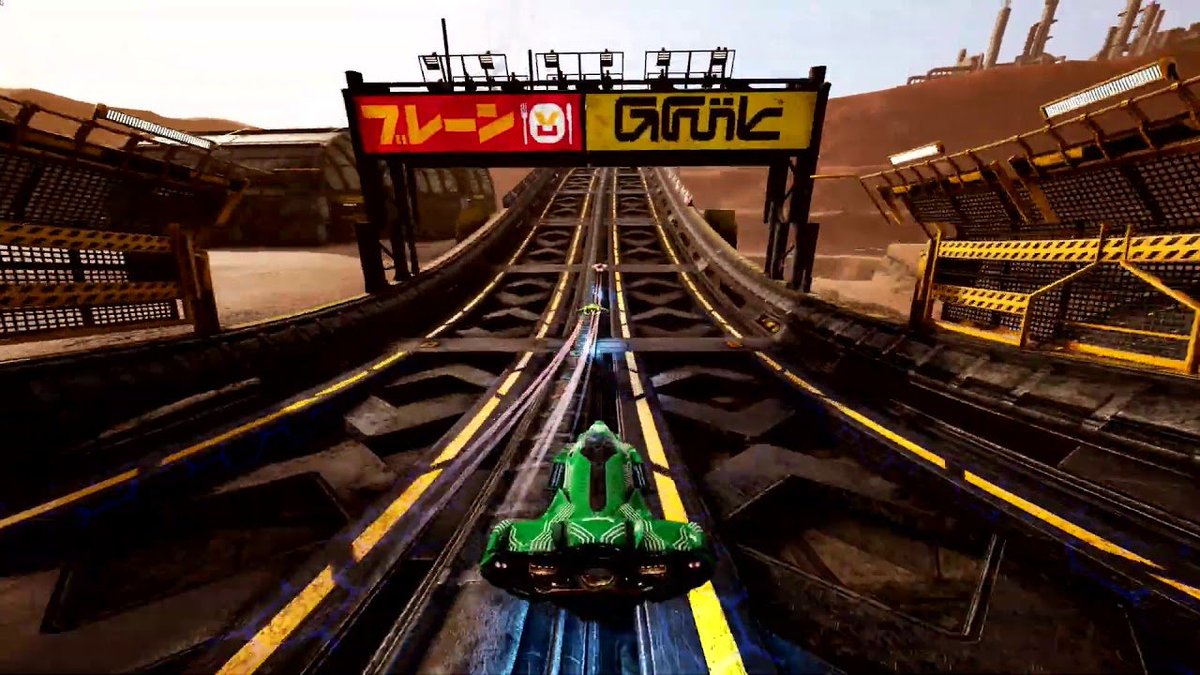 4. #pacergame by @R8Games : This anti-gravity combat racer is a clear homage to Wipeout. The drifting system meant turning corners was really pleasing, while the combat allowed us to get that extra advantage! 

We couldn't play against each other, but the game does have mp!