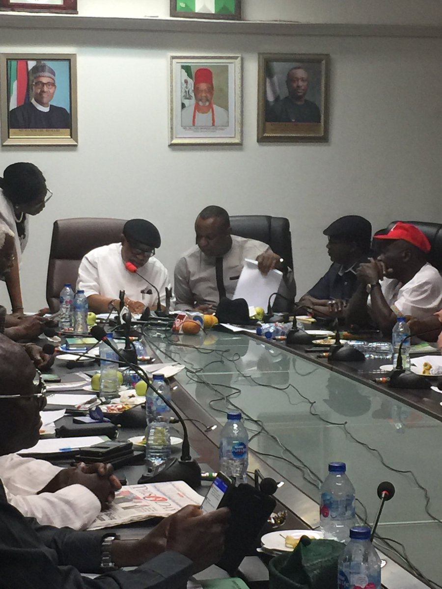 fkeyamo's tweet photo. After some delicate negotiations (with both Ministers as conciliators) Government &amp; Labour have finally reached an agreement on the consequential adjustments of other wages following the implementation of the enhanced minimum wage of N30,000. We are now working on the communique https://t.co/P0EjSdUFIj