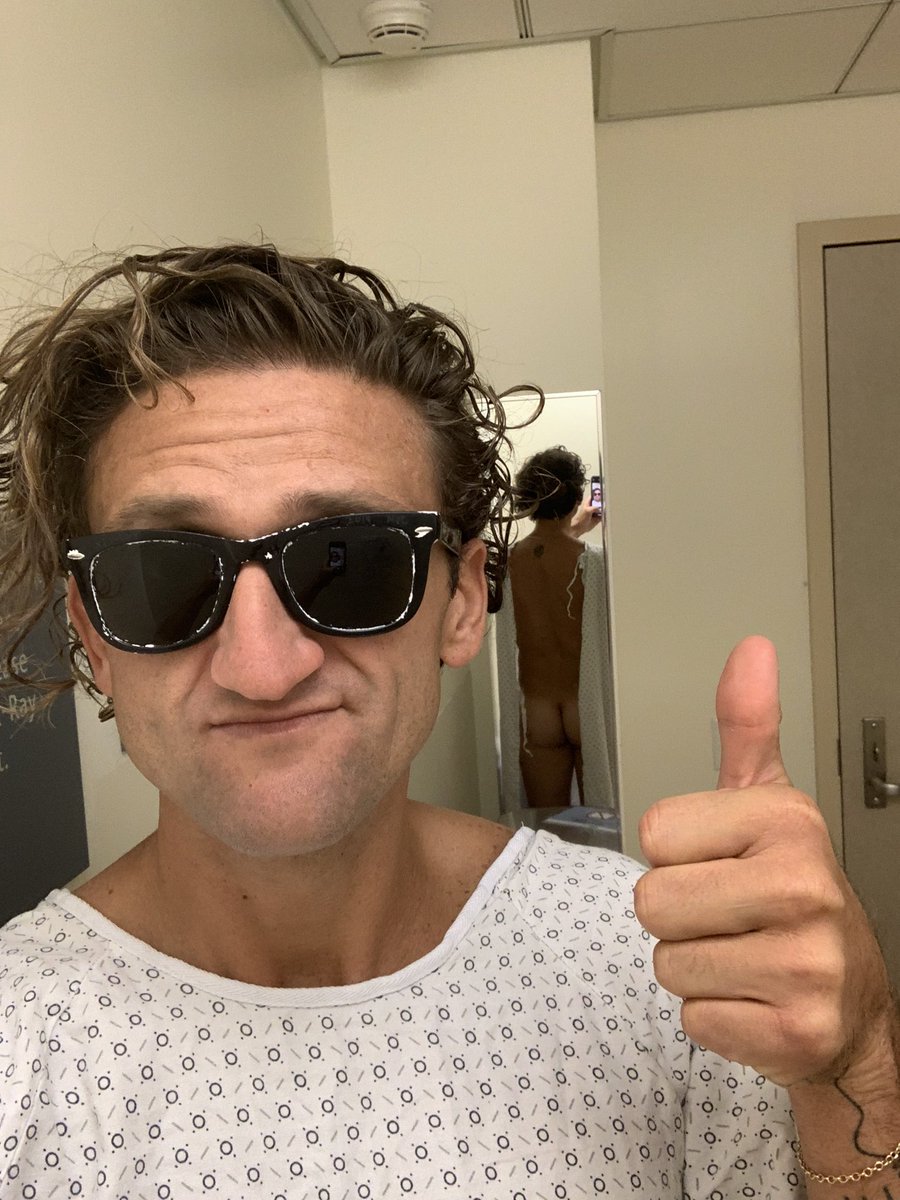 Casey's tweet image. at the hospital for an MRI. wish me luck!