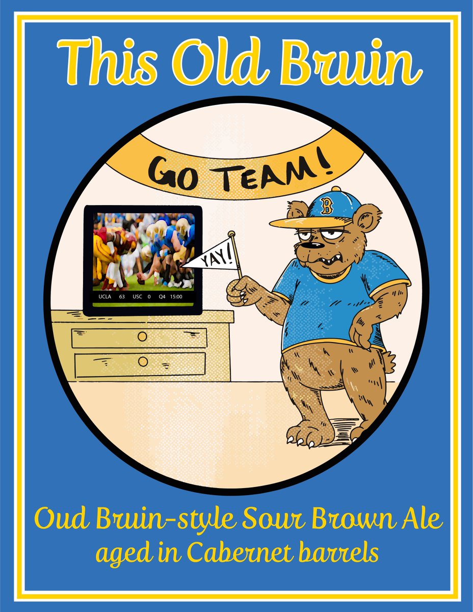new beer:  "This Old Bruin" is an oud bruin-style sour brown ale aged in cabernet sauvignon barrels for one year.