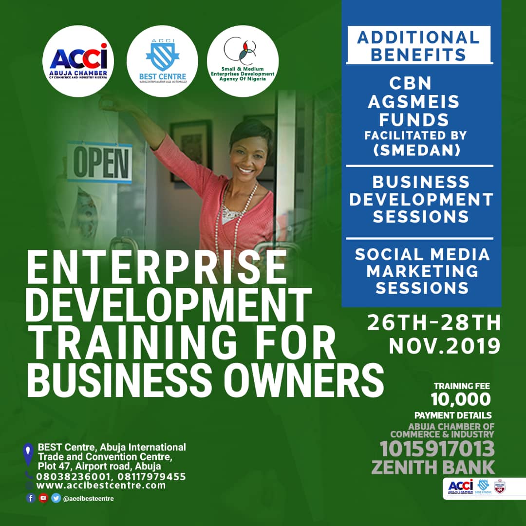 Are you an MSME willing to develop your capacity in areas such as book keeping, business plan development, marketing techniques including social media marketing or interested in raising capital for your business? Register for the  Enterprise Development Training