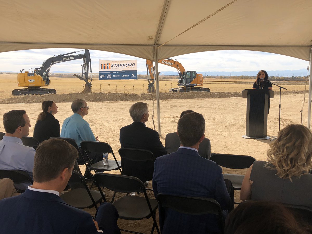 AuroraEDC's tweet photo. It was a great day for a #groundbreaking! Congratulations to #NorthPointDevelopment on bringing #staffordlogisticscenter to @AuroraGov and @ArapahoeCounty - an #economicdevelopment #catalyst for our community and region. @ElectJeffBaker @SewaldHanfling https://t.co/bN5PToI6qL