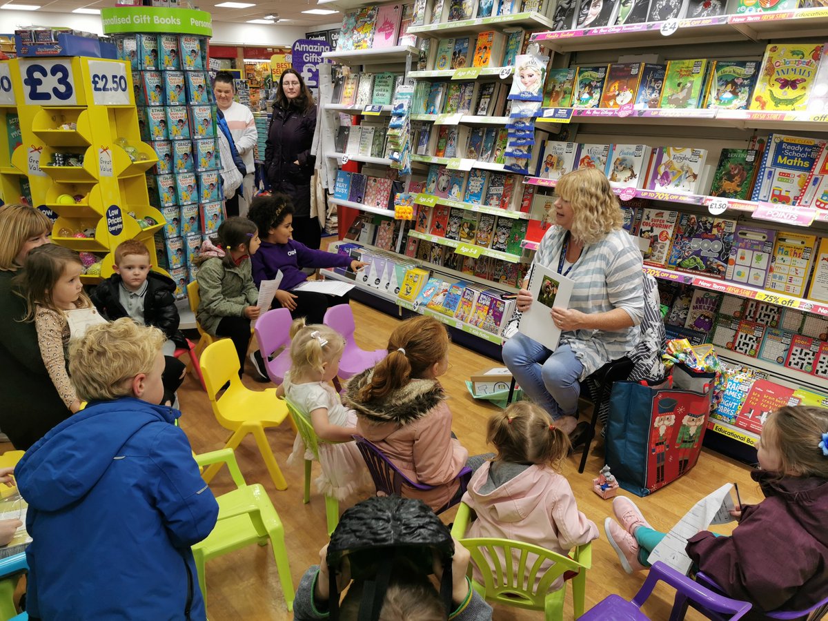 BurnsMall's tweet photo. We were absolutely delighted to have Debbie reading two stories from her 'Buttons Mice' series at The Works Store this afternoon! Thank you so much to the Store Manager and his staff for accommodating them :) https://t.co/mPWeURfcT7 https://t.co/c95lr9VUWg
