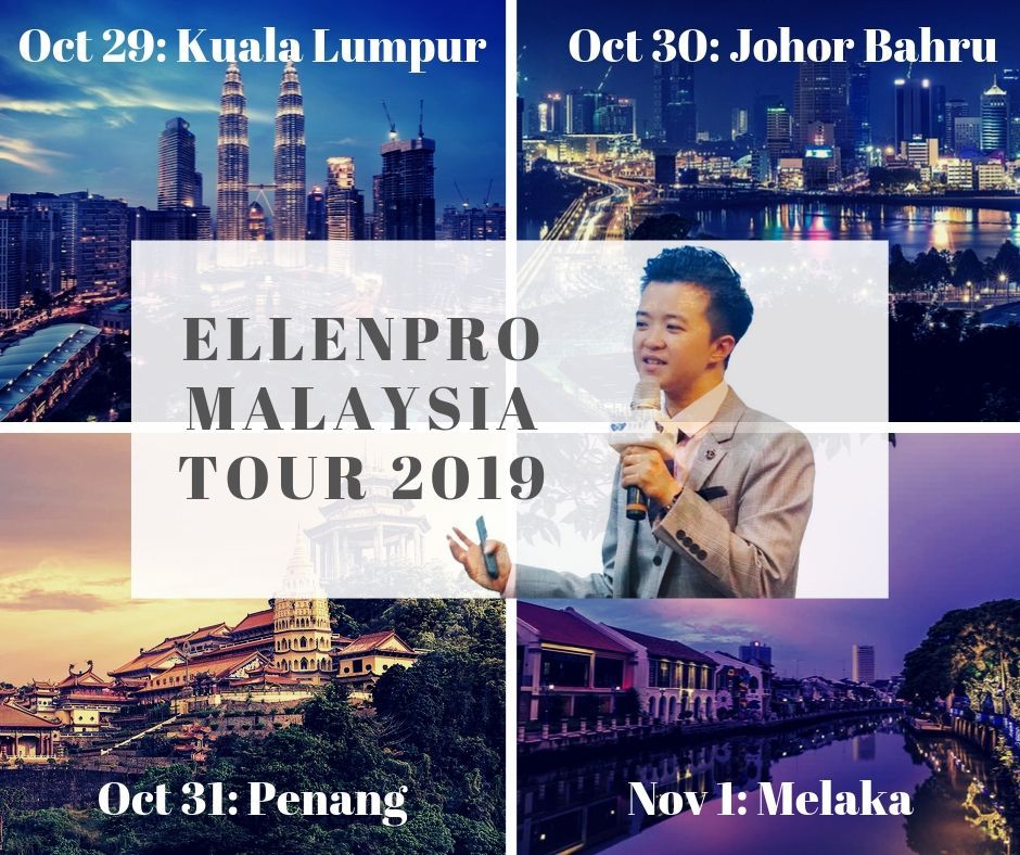 🇲🇾🇲🇾I'm coming to Malaysia to do an e-commerce training tour in English: 

Oct 29: Kuala Lumpur:
👉accelerateyoursuccess.group/ellenkl2019/

Oct 30: Johor Bahru:
👉accelerateyoursuccess.group/ellenjohor2019/

Oct 31: Penang:
👉businessacceleratoracademy.live/ellenpenang201…

Nov 1: Melaka :
Link TBA