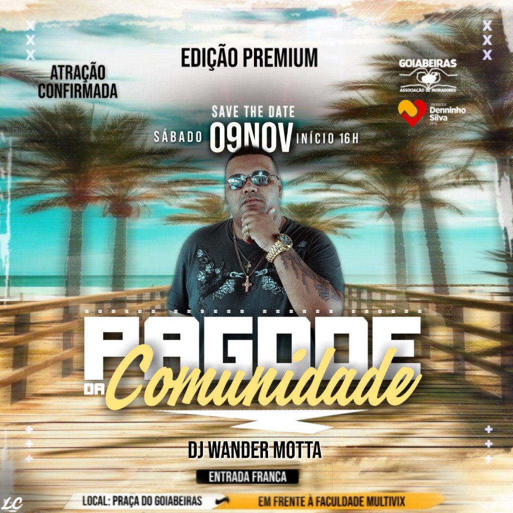 pagodedacomunid's tweet image. 😎🌴  PAGODE DA COMUNIDADE 
Está de volta e confirma a sua Segunda atração. Atendendo a pedidos de todos que já curtiram o pagode da comunidade ele mesmo DJ Wander Motta   🌴😉

#FeNosCria #Vitoria #Es #Goiabeirasvelha  #pagodedacomunidade
#melhordascomunidades #pagodeevida