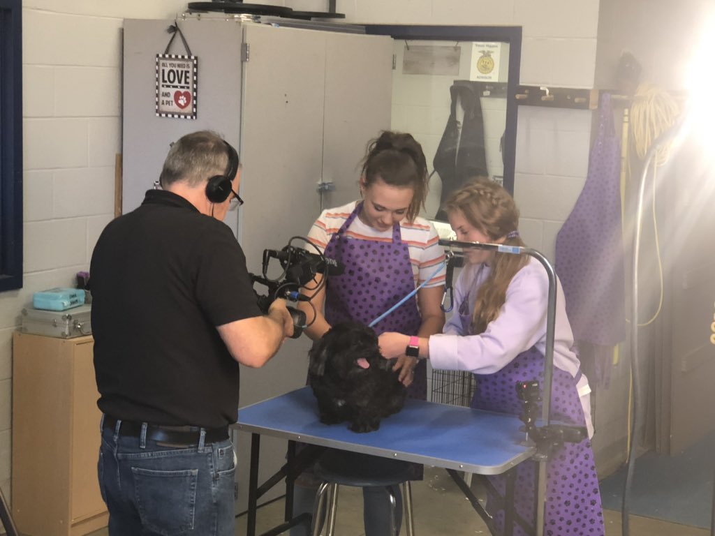 .<a href="/TNedu/">TN Dept of Education</a> visited <a href="/BlackmanCte/">Blackman High CTE</a> today and will feature students —grooming dogs as part of the small animal program — in an upcoming video feature.