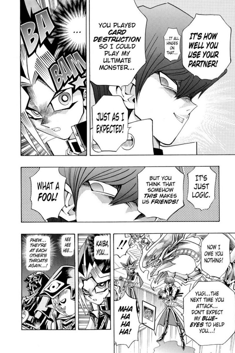 I think one of the reasons I love Seto Kaiba is because he absolutely goes against the whole “today’s enemy is tomorrow’s friend” trope that’s so prevalent in other Jump manga. He isn’t just Yugi’s buddy immediately and is still a huge dick (which I weirdly appreciate).