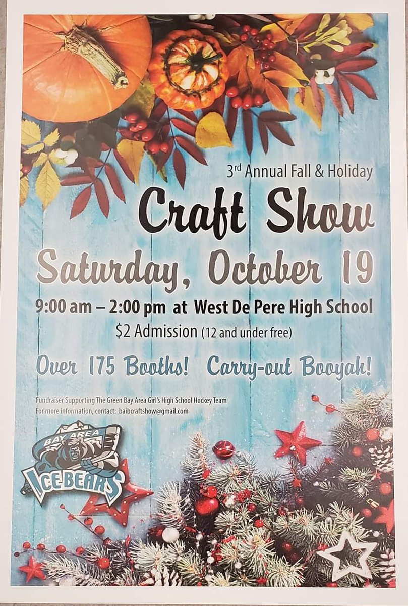 come support the ice bears at their fall craft sale on saturday!!!