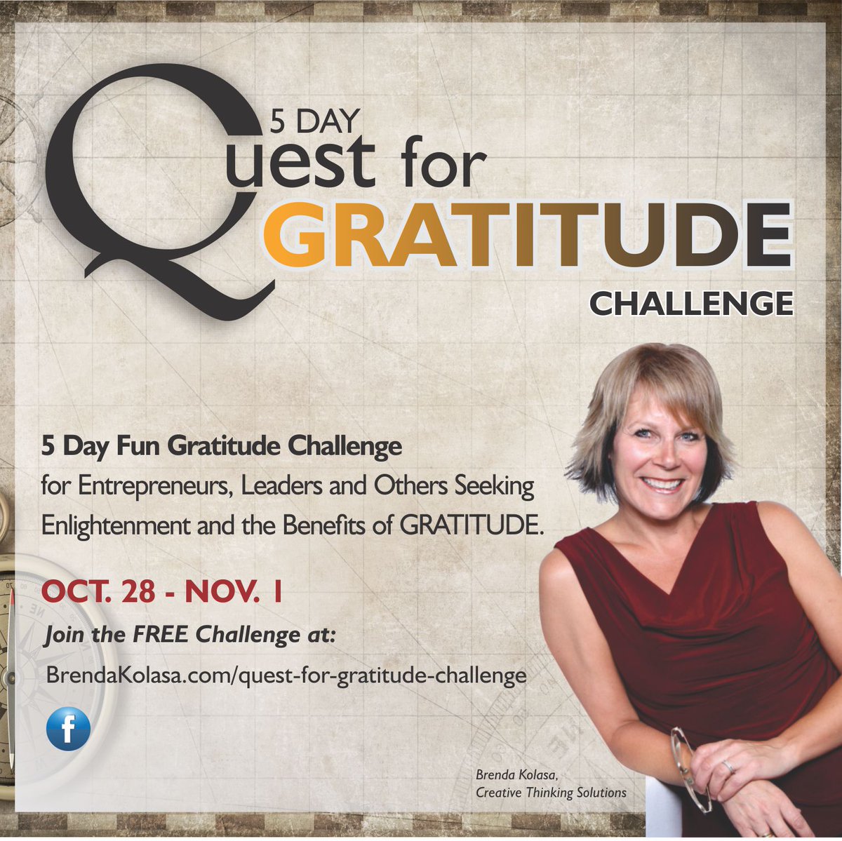 BrendaKolasa's tweet image. Let's see if we can get this going #RedDeer! What's ONE thing that you are GRATEFUL for today? Big or small, it doesn't matter. POST BELOW!
And if that feels right to do, how about joining me on this FREE Quest for Gratitude Challenge? bit.ly/QuestforGratit… #PleaseShare :)