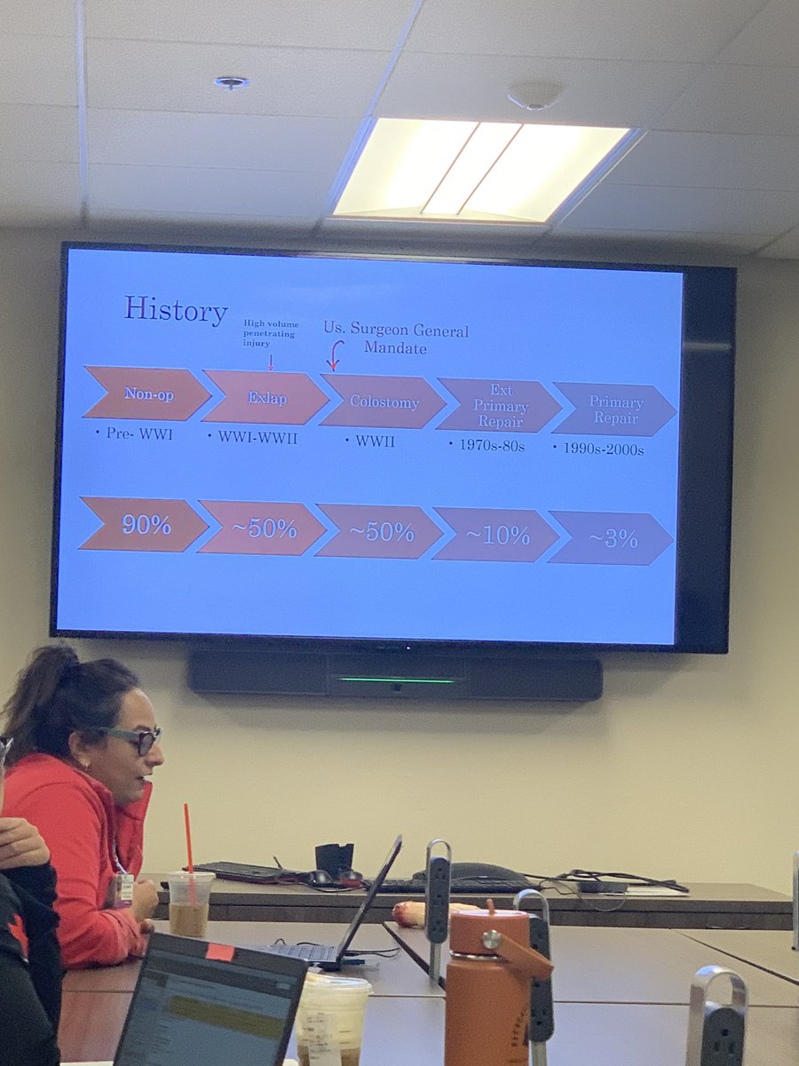 Topknife's tweet photo. Great lecture @TanyaAnand8 Mik#ColonRectal #Trauma with historical perspective @WesternTrauma algorithms @traumadoctors scoring systems #TraumaEd @AZTraumaCats #NoMoreColostomies4Colon https://t.co/h9uhVnciMQ